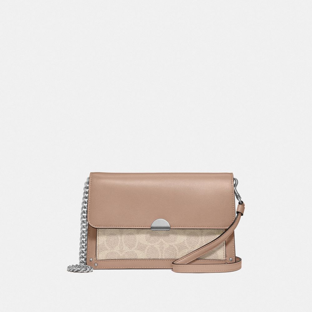 COACH 87898 Dreamer Convertible Crossbody In Colorblock Signature Canvas LIGHT NICKEL/SAND TAUPE