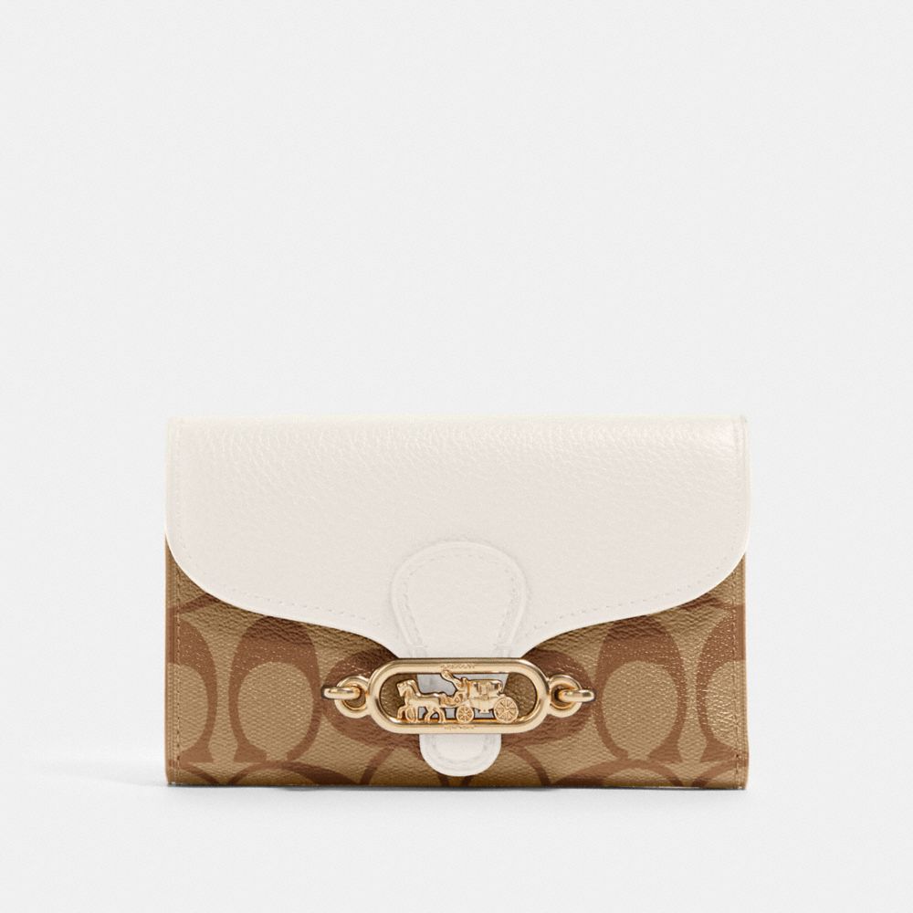 COACH 87935 - JADE MEDIUM ENVELOPE WALLET IN SIGNATURE CANVAS IM/KHAKI/CHALK