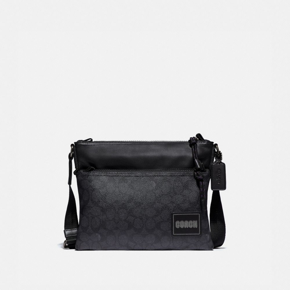 COACH PACER CROSSBODY IN SIGNATURE CANVAS WITH COACH PATCH - JI/CHARCOAL - 87989