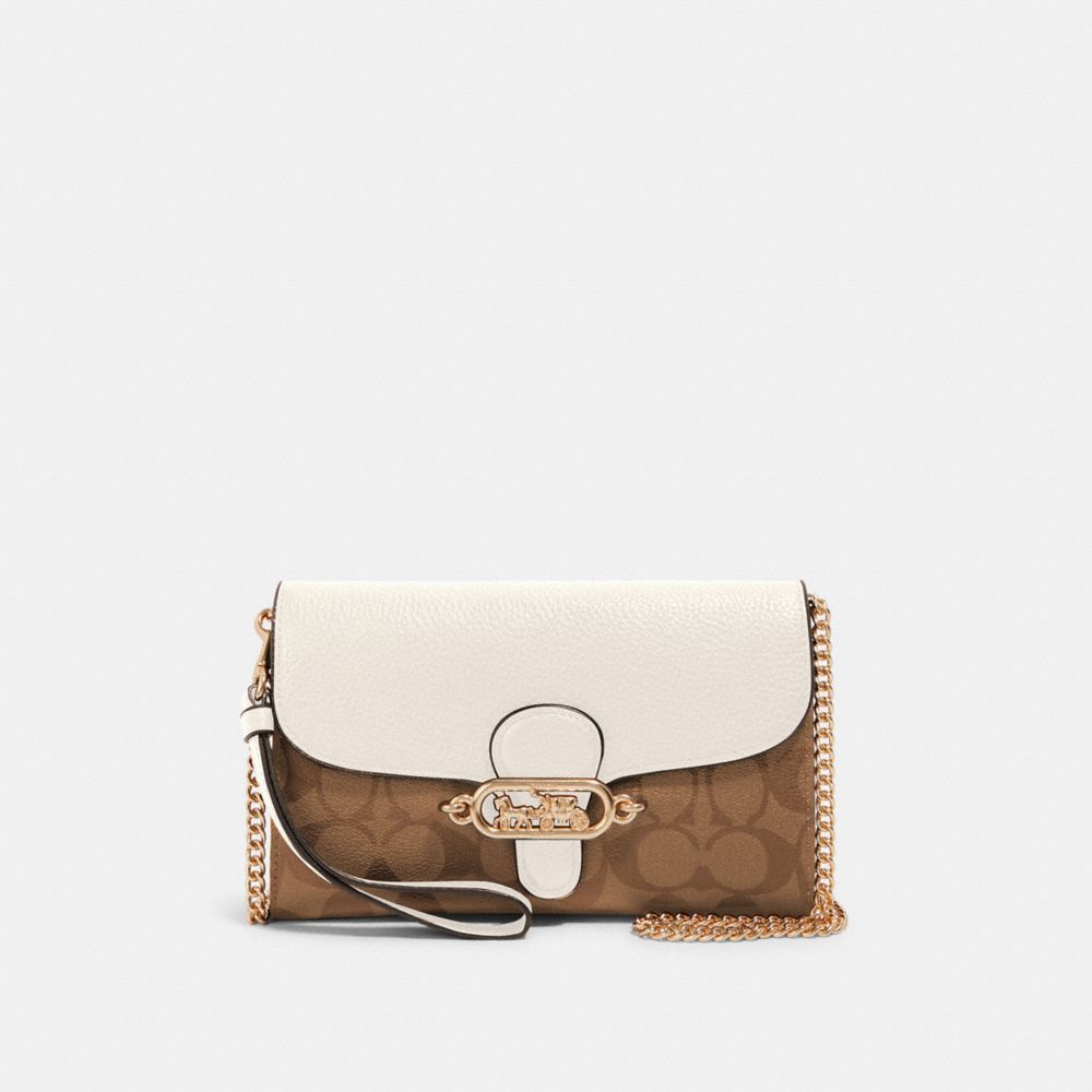 COACH 88101 - CHAIN CROSSBODY IN SIGNATURE CANVAS IM/KHAKI/CHALK