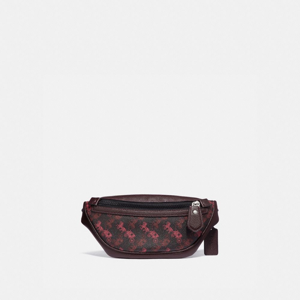 COACH 88215 RIVINGTON BELT BAG 7 WITH HORSE AND CARRIAGE PRINT LH/BLACK RED