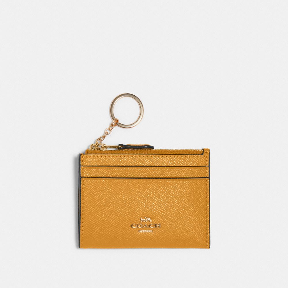 COACH 88250 Mini Skinny Id Case Gold/Mustard Yellow