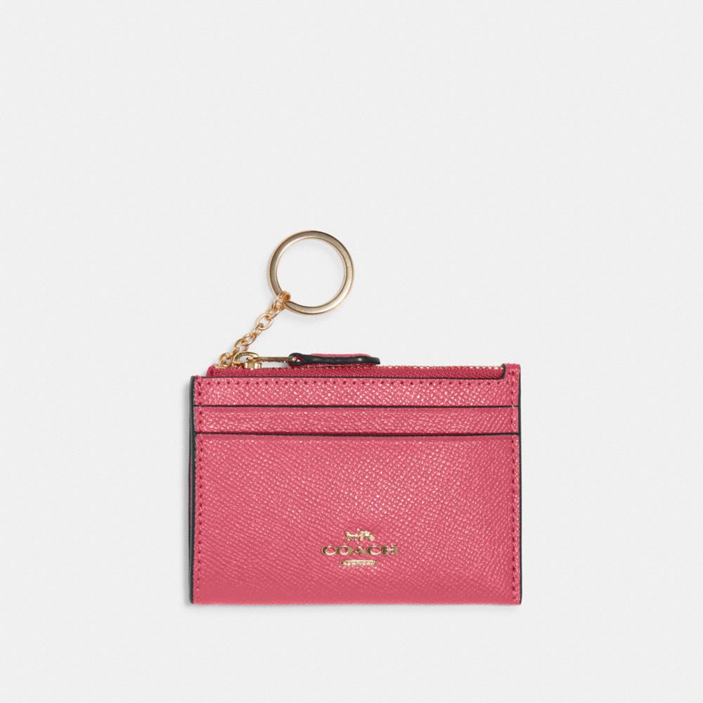 COACH 88250 Mini Skinny Id Case Gold/WATERMELON