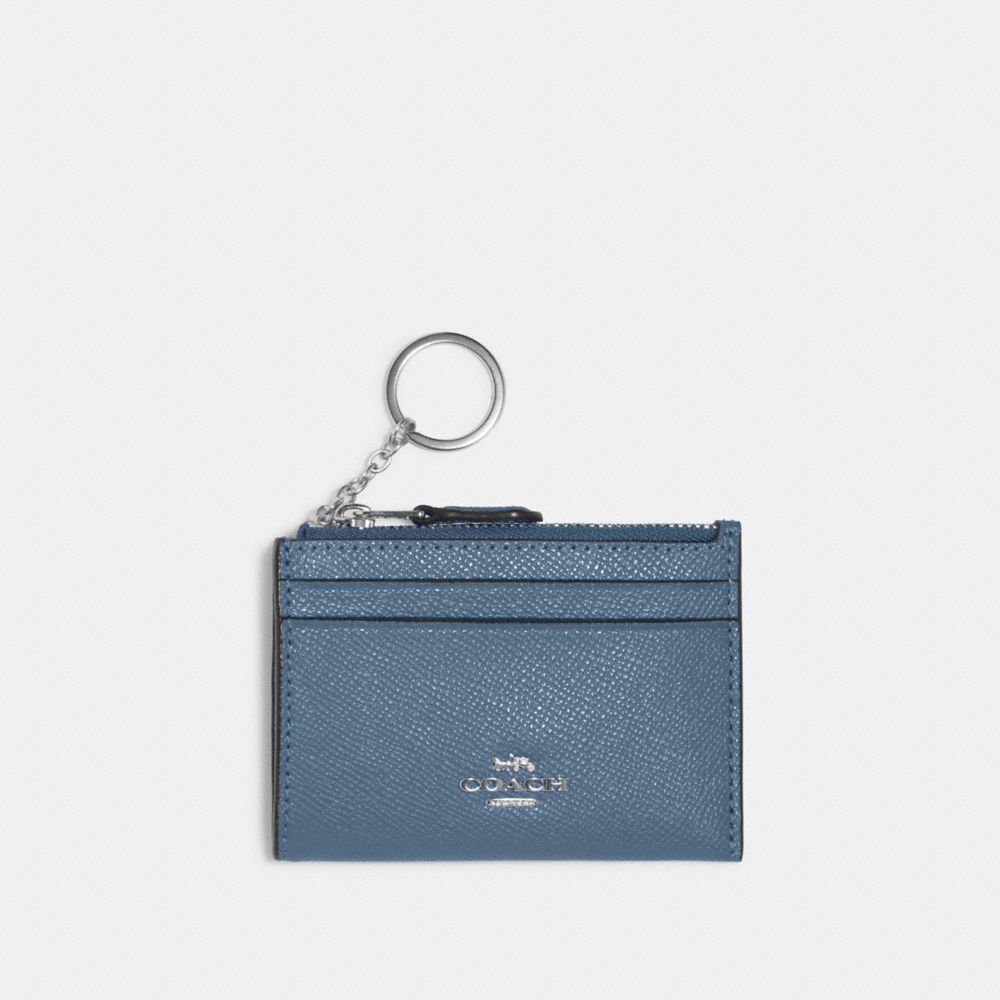 COACH 88250 Mini Skinny Id Case Silver/INDIGO