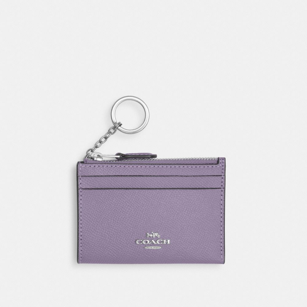 COACH 88250 Mini Skinny Id Case SILVER/LIGHT VIOLET