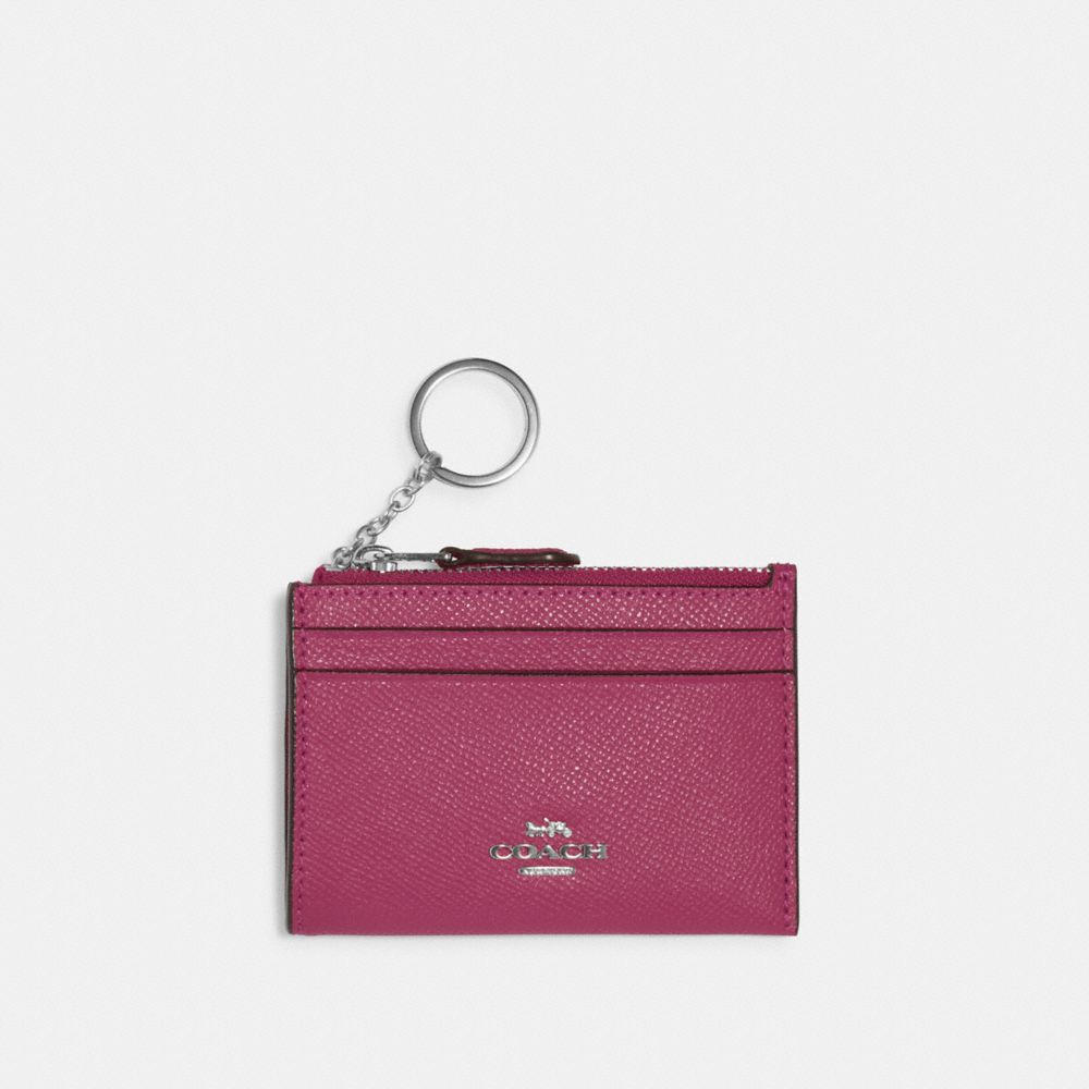 COACH 88250 Mini Skinny Id Case SILVER/LIGHT RASPBERRY