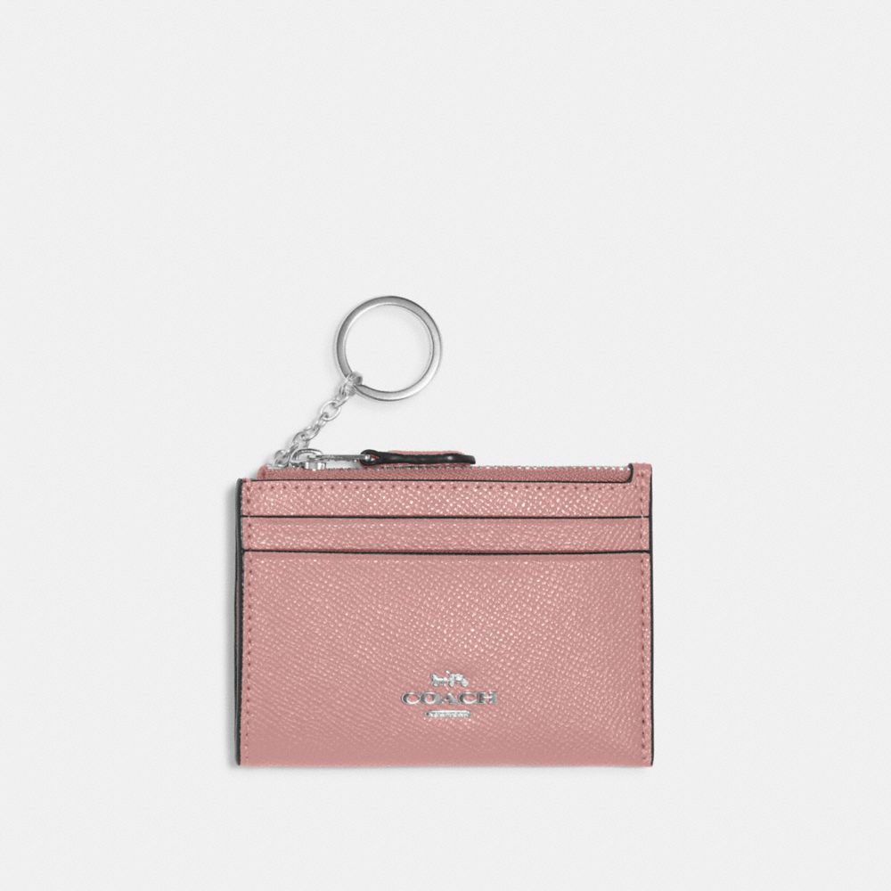 COACH 88250 Mini Skinny Id Case Silver/Light Pink