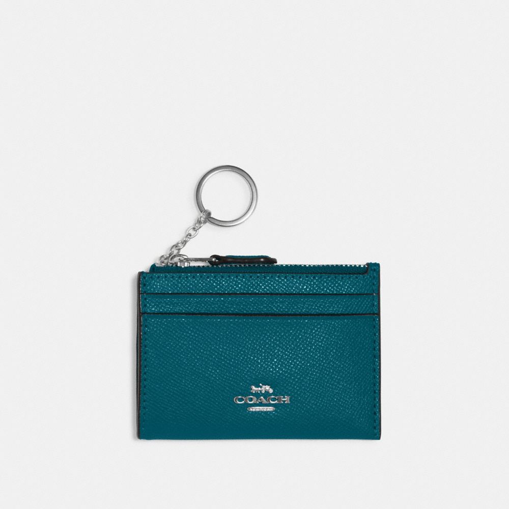 COACH 88250 Mini Skinny Id Case SV/DEEP TURQUOISE