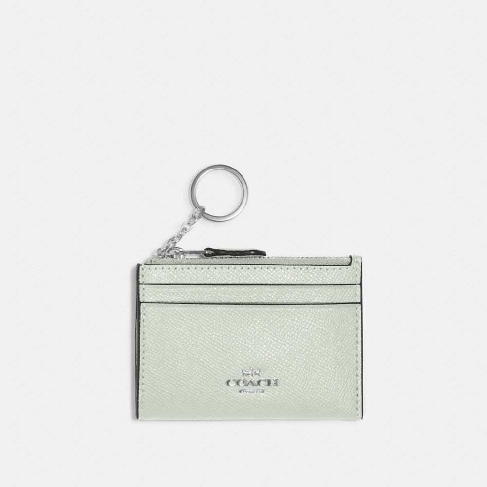 COACH 88250 Mini Skinny Id Case Silver/Light Sage