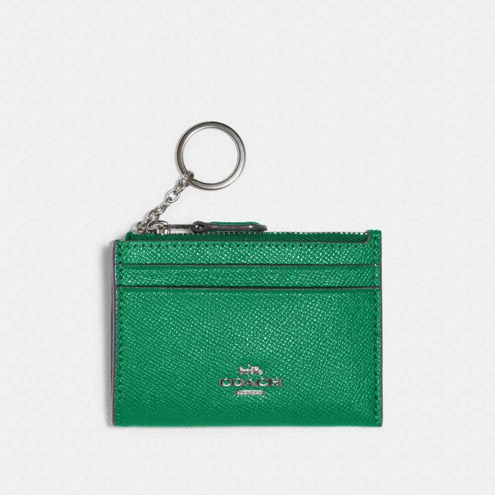 COACH 88250 Mini Skinny Id Case SV/SHAMROCK