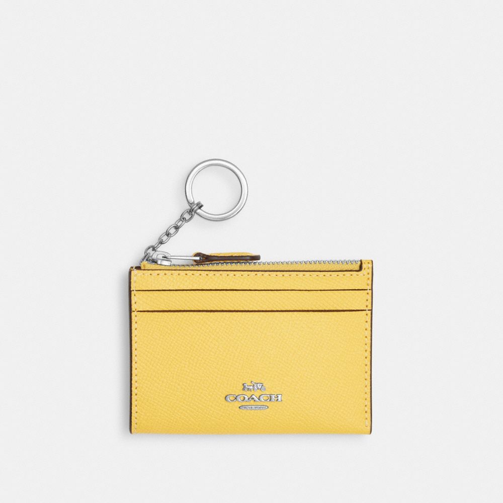 COACH 88250 Mini Skinny Id Case Silver/Retro Yellow