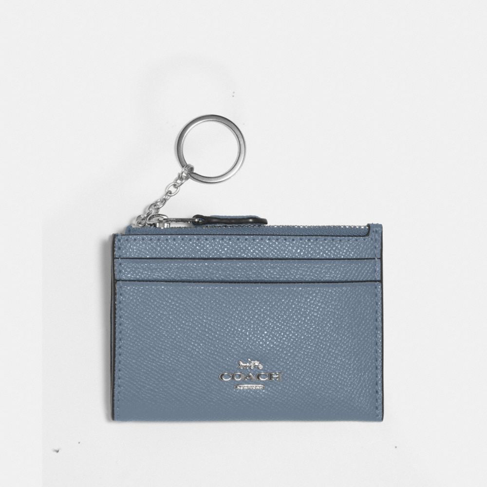 Mini Skinny Id Case - SILVER/MARBLE BLUE - COACH 88250