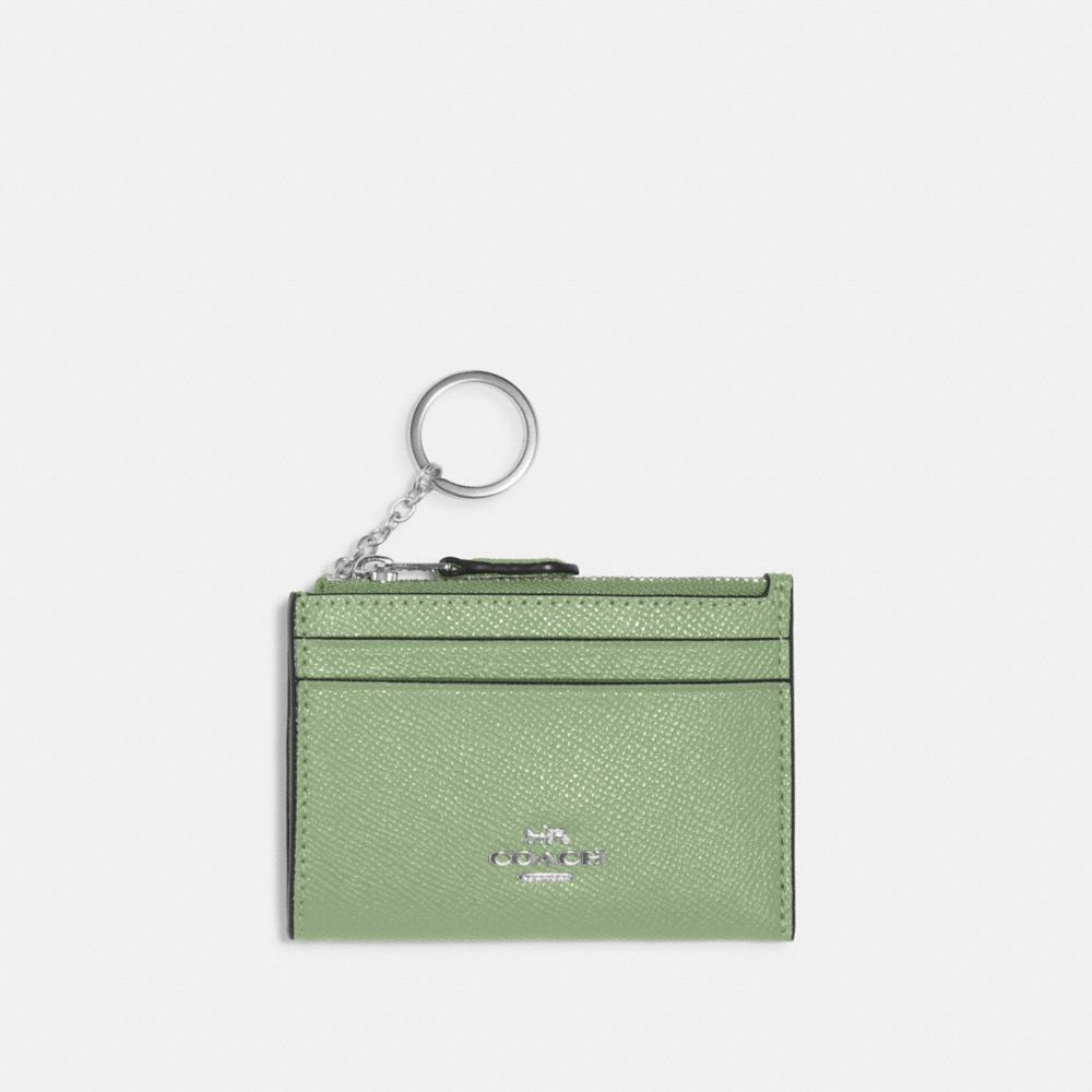 COACH 88250 Mini Skinny Id Case Silver/Pale Pistachio