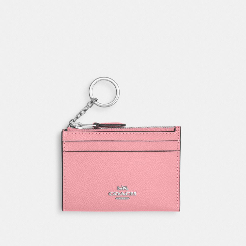 COACH 88250 Mini Skinny Id Case SILVER/FLOWER PINK