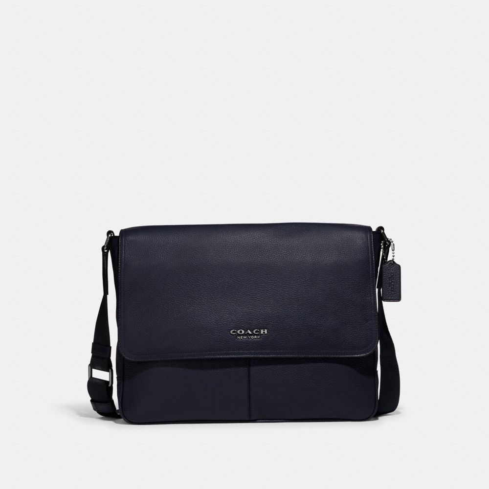 COACH 88317 Metropolitan Soft Courier BLACK ANTIQUE NICKEL/MIDNIGHT NAVY