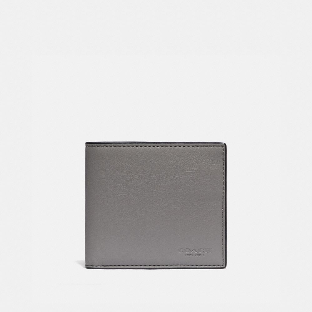 COACH 88400 Coin Wallet In Colorblock GREY/DK MUSTARD