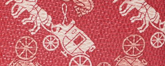 LUNAR NEW YEAR LARGE FRONT ZIP WRISTLET WITH HORSE AND CARRIAGE PRINT AND VARSITY STRIPE