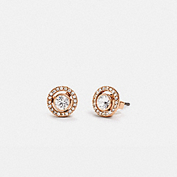 Halo Pave 2 In 1 Stud Earrings - 88508 - Rose Gold/Clear