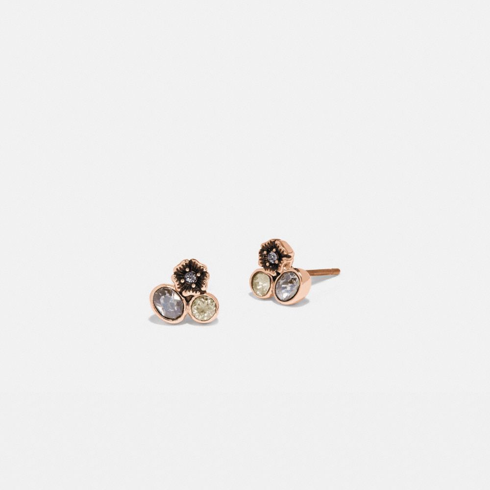 COACH 88565 Mini Tea Rose Cluster Stud Earrings ROSE GOLD/MULTI