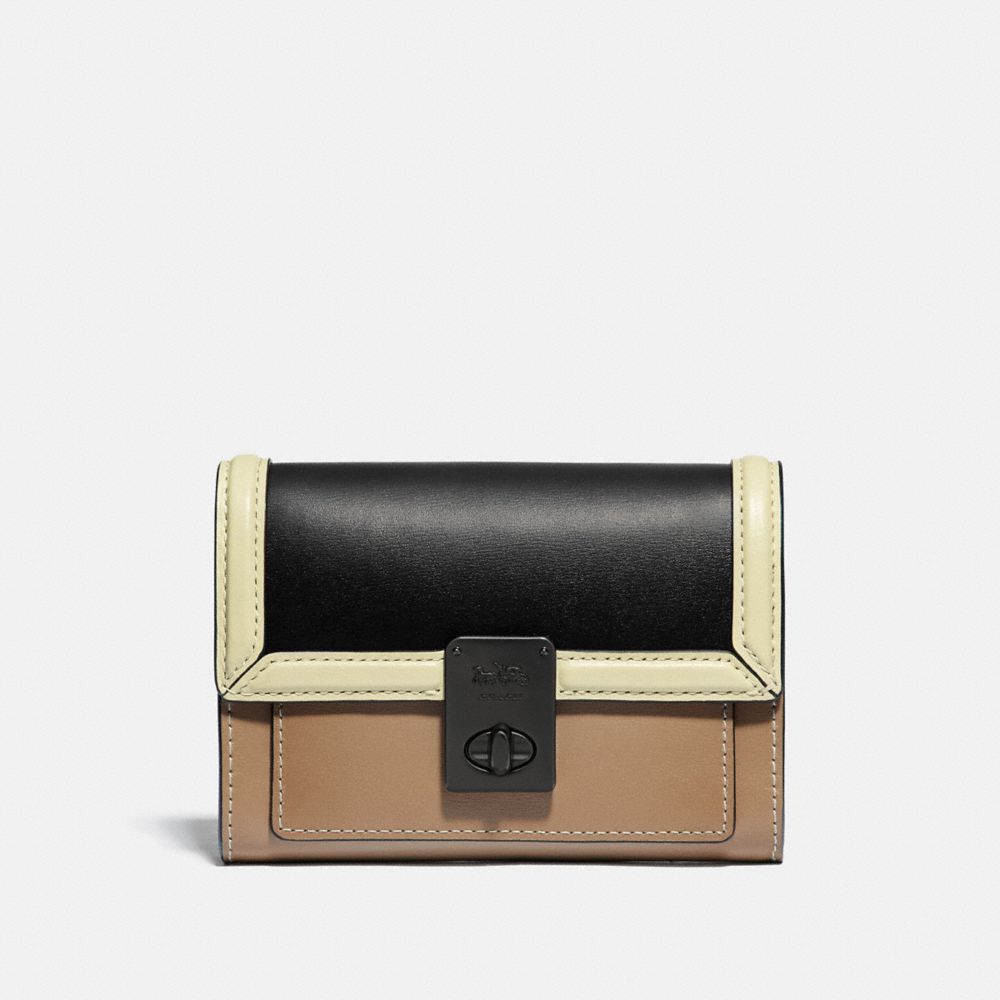 HUTTON WALLET IN COLORBLOCK - V5/BLACK MULTI - COACH 885