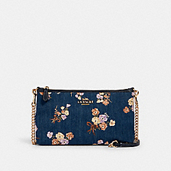 COACH 88681 Zip Top Crossbody With Painted Floral Box Print IM/DENIM MULTI