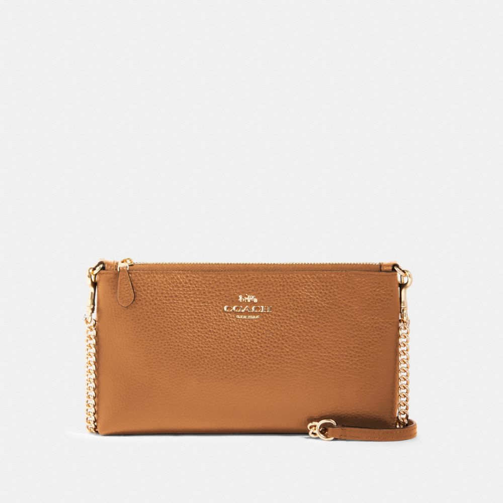 COACH ZIP TOP CROSSBODY - IM/LIGHT SADDLE - 88682