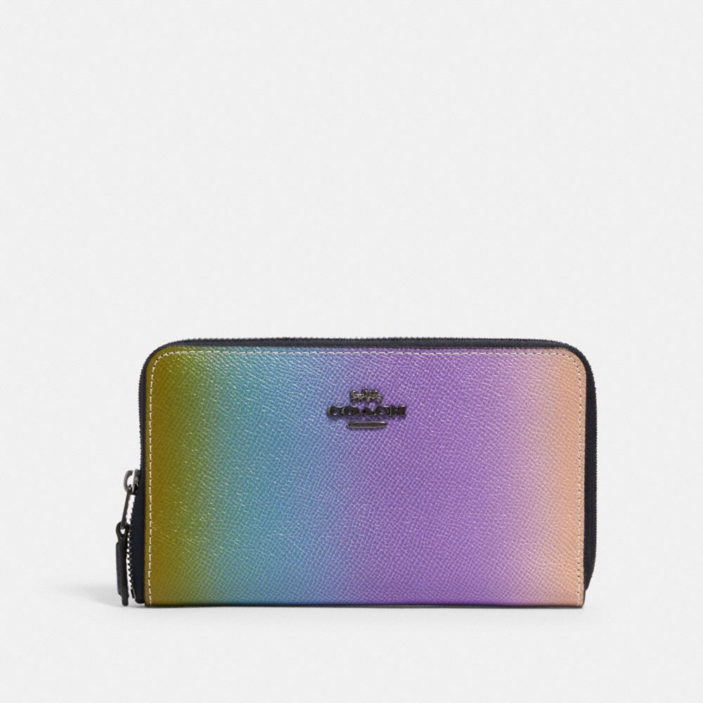 COACH 88692 - MEDIUM ZIP AROUND WALLET WITH OMBRE QB/MULTICOLOR