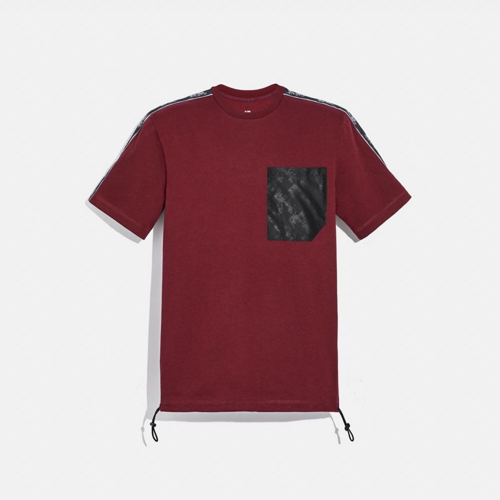 COACH 88699 - HORSE AND CARRIAGE POCKET T-SHIRT BURGUNDY