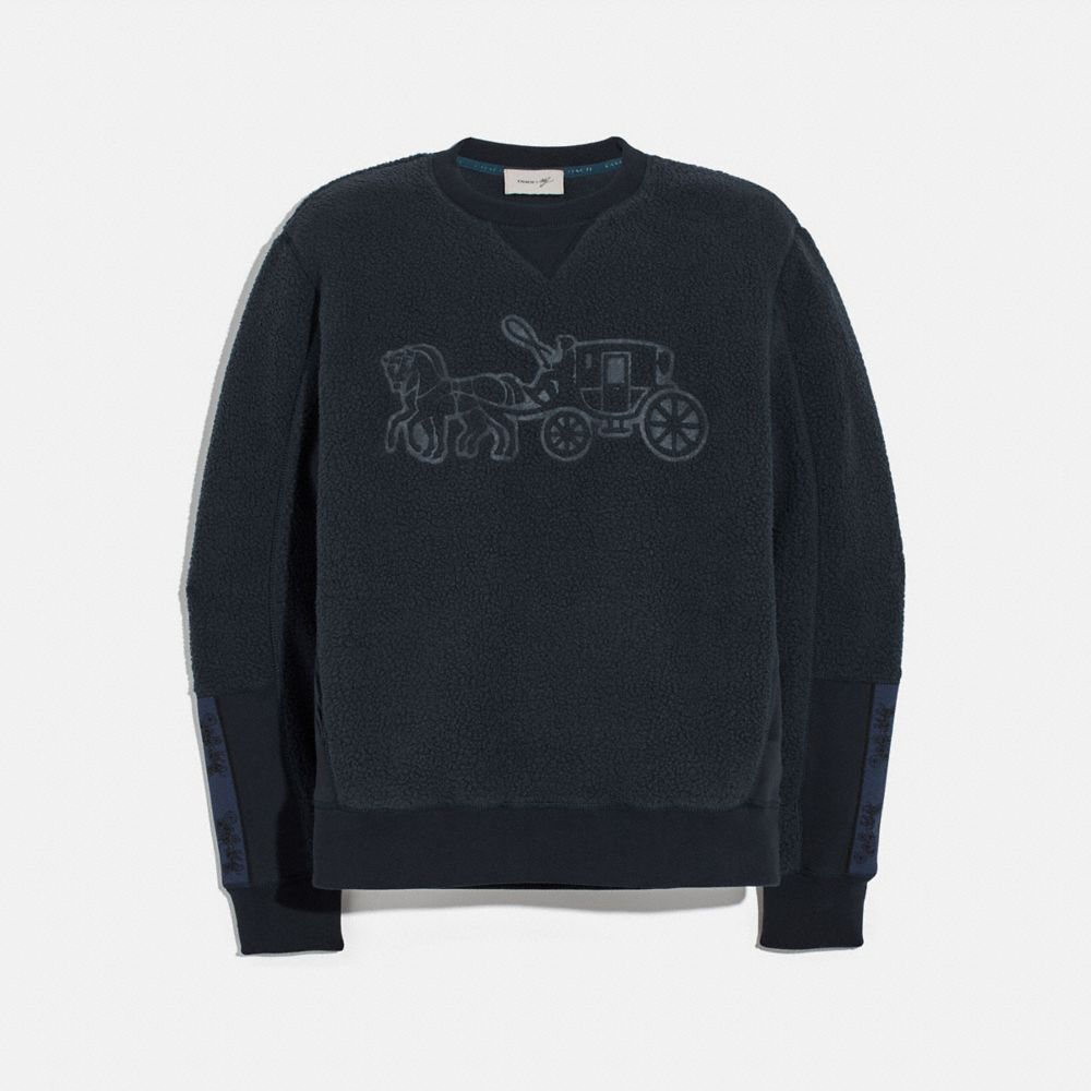 COACH 88713 HORSE AND CARRIAGE FLEECE SWEATSHIRT DEEP NAVY