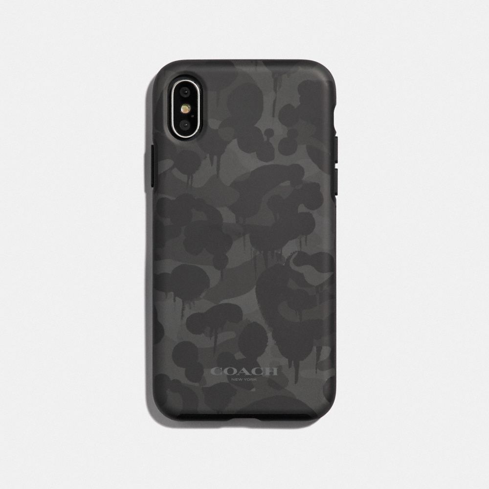 COACH Iphone X/Xs Case With Camo Print - BLACK - 88750