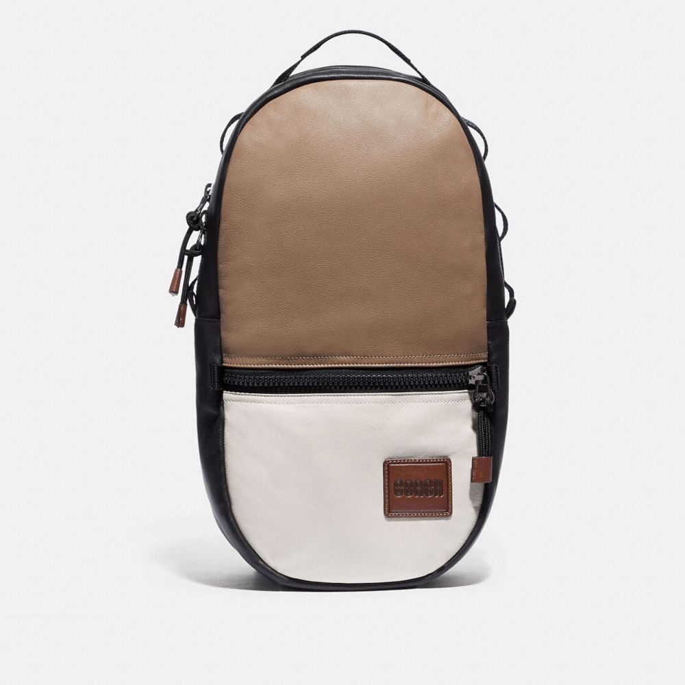 PACER BACKPACK IN COLORBLOCK WITH COACH PATCH - 89045 - BLACK COPPER/BROWN MULTI