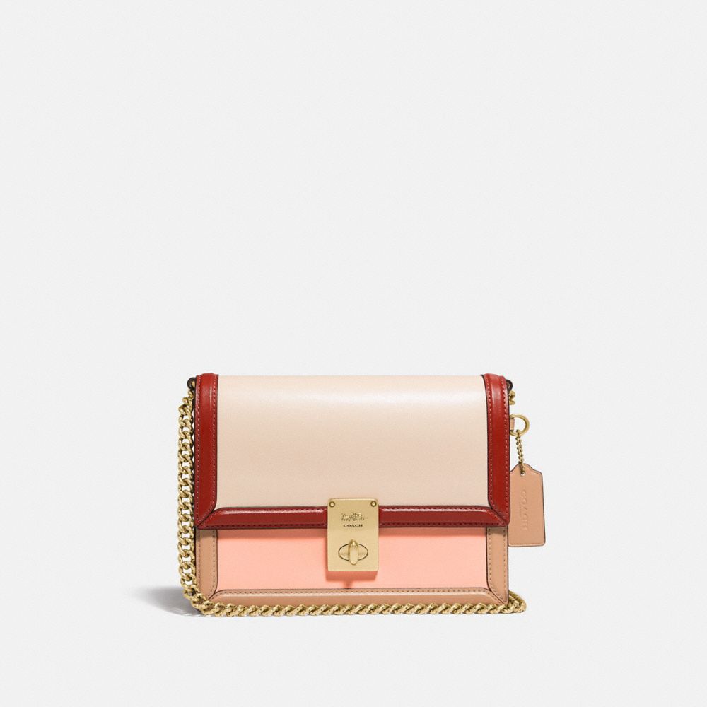 COACH Hutton Shoulder Bag In Colorblock - BRASS/IVORY BLUSH MULTI - 89070