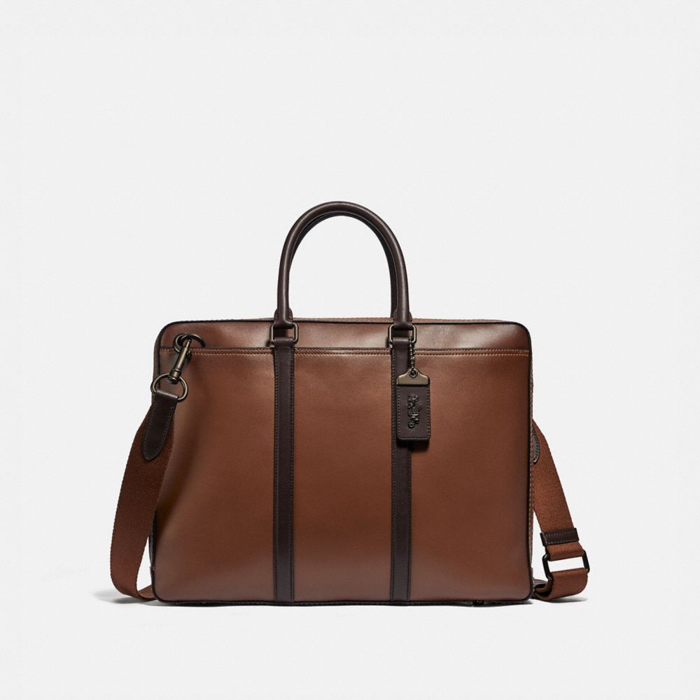 METROPOLITAN SLIM BRIEF - JI/SADDLE/OAK - COACH 89095