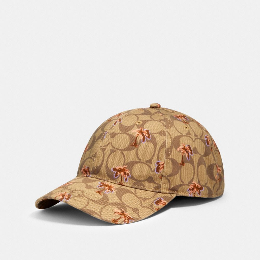 COACH 89107 - HAT IN SIGNATURE DITSY PALM PRINT KHAKI