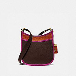 EMERY CROSSBODY 21 IN COLORBLOCK - BRASS/DARK TEAK MULTI - COACH 89124