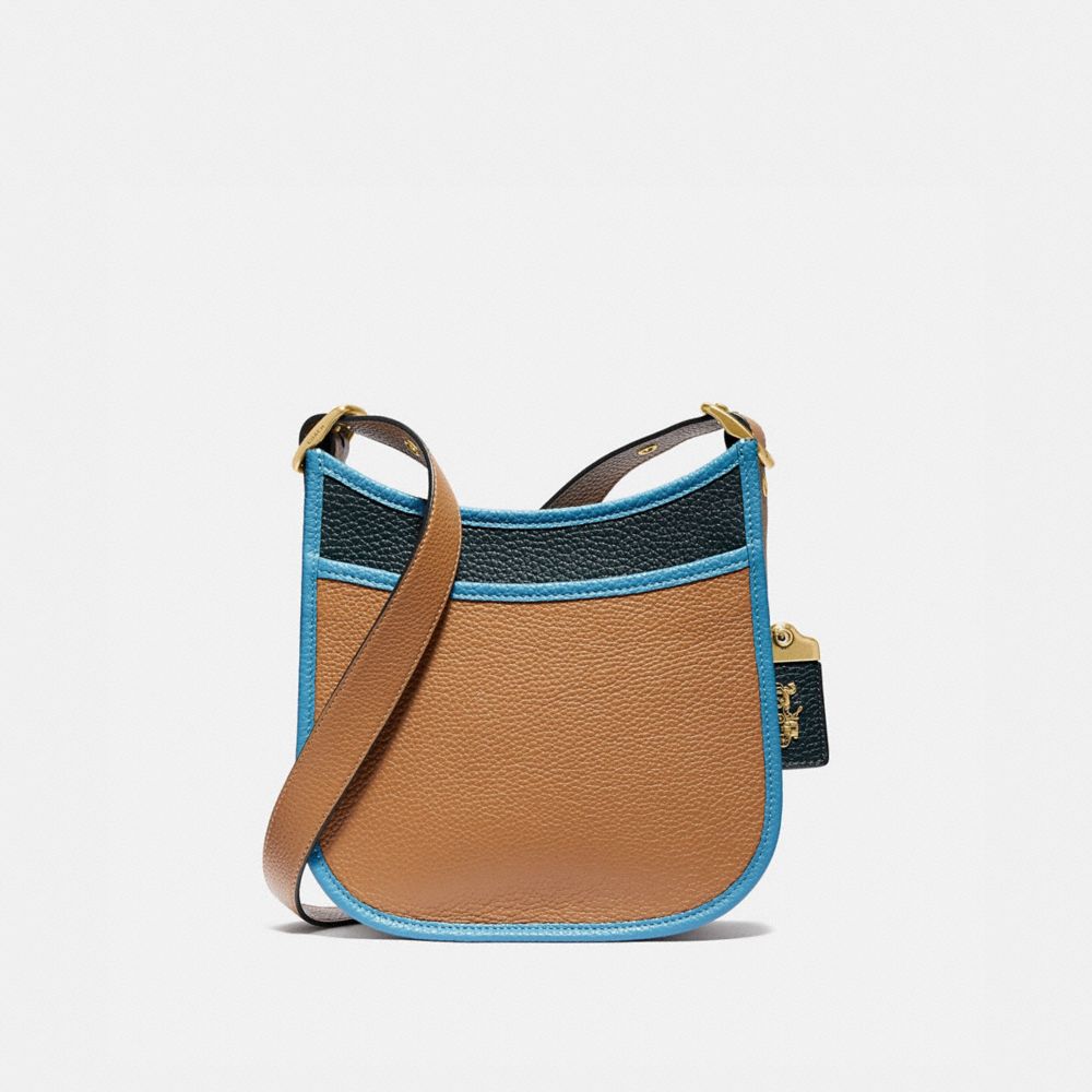 EMERY CROSSBODY 21 IN COLORBLOCK - 89124 - BRASS/LIGHT SADDLE/PINE GREEN