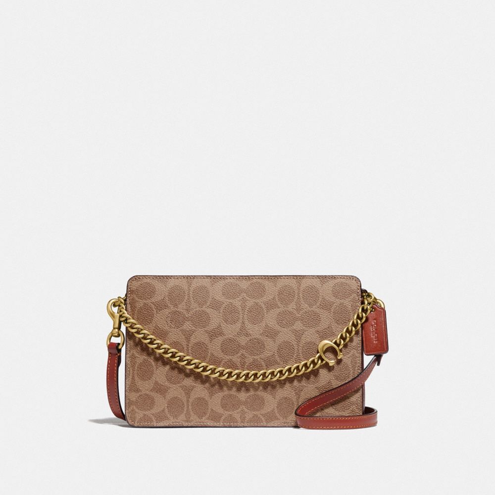 SIGNATURE CHAIN CROSSBODY IN SIGNATURE CANVAS - B4/TAN RUST - COACH 89175