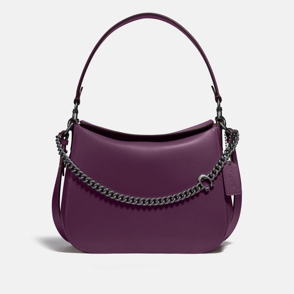 COACH Signature Chain Hobo - PEWTER/BOYSENBERRY - 89178