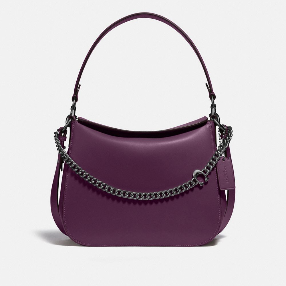 COACH 89178 - Signature Chain Hobo PEWTER/BOYSENBERRY