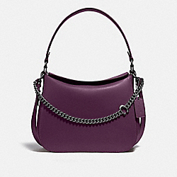 COACH 89178 - Signature Chain Hobo PEWTER/BOYSENBERRY