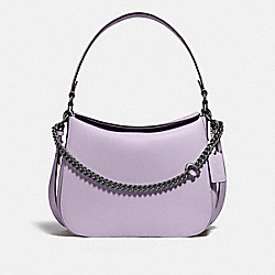 COACH 89178 Signature Chain Hobo PEWTER/SOFT LILAC