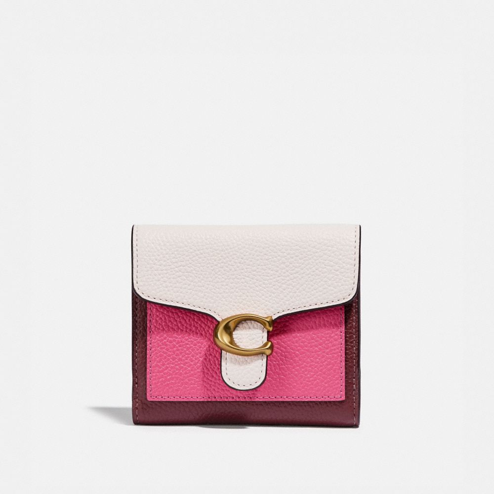 COACH TABBY SMALL WALLET IN COLORBLOCK - B4/CONFETTI PINK MULTI - 891