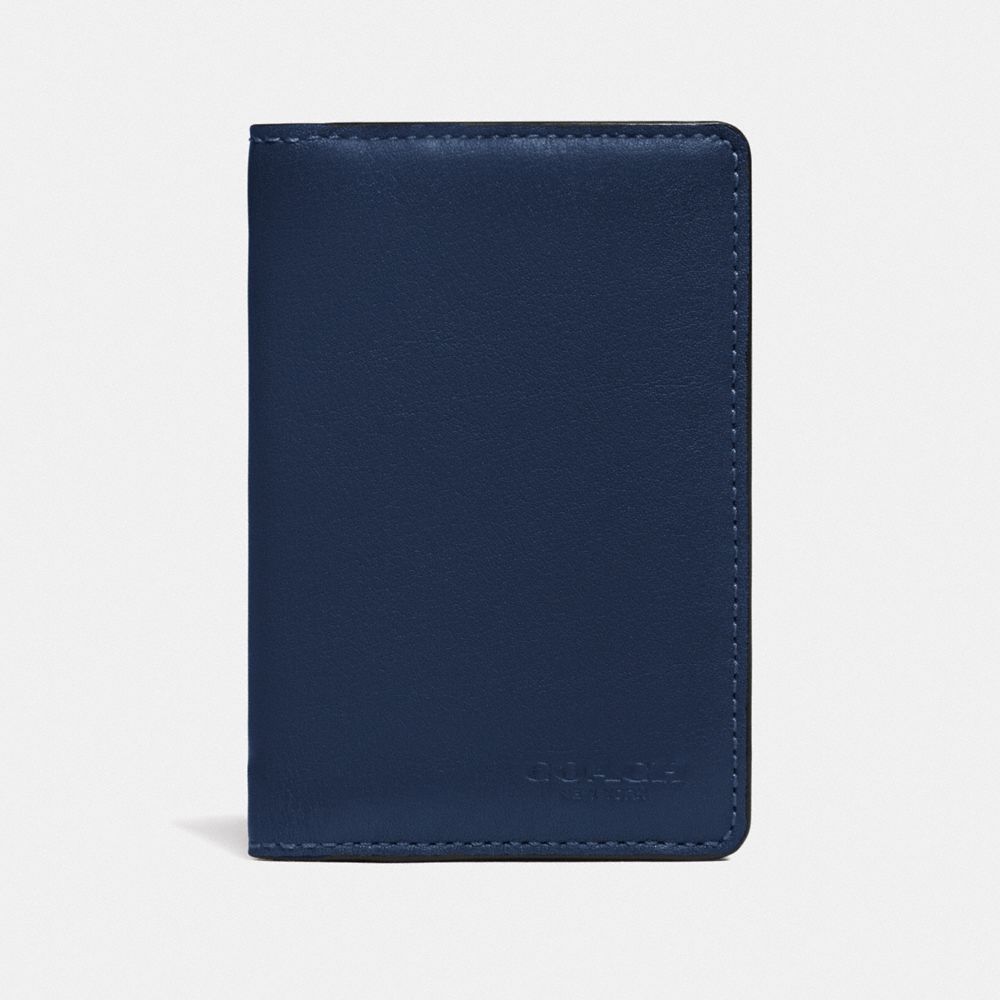 COACH 89207 CARD WALLET IN COLORBLOCK WITH SIGNATURE CANVAS DETAIL TRUE NAVY MULTI