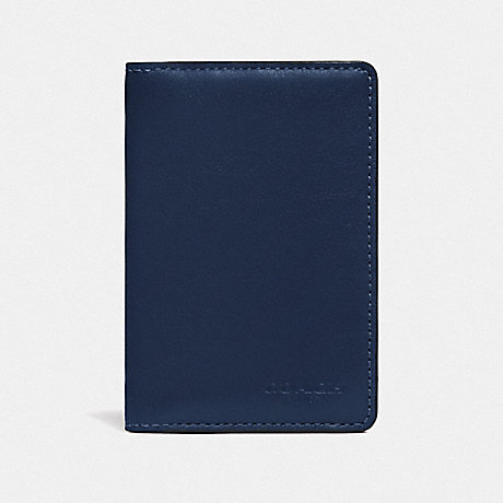 COACH 89207 CARD WALLET IN COLORBLOCK WITH SIGNATURE CANVAS DETAIL TRUE-NAVY-MULTI