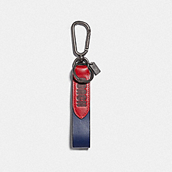 COACH 89229 Loop Key Fob In Colorblock With Signature Canvas Detail And Coach Print TRUE NAVY MULTI