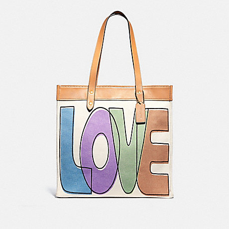 COACH TOTE 38 WITH LOVE PRINT - B4/PINK MULTICOLOR - 89236