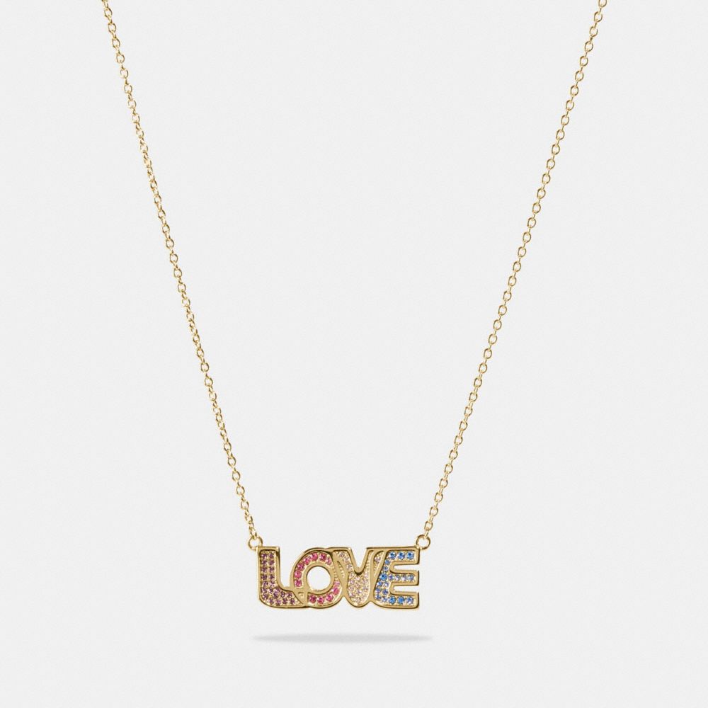 COACH BOXED LOVE NECKLACE - GOLD/MULTI - 89246