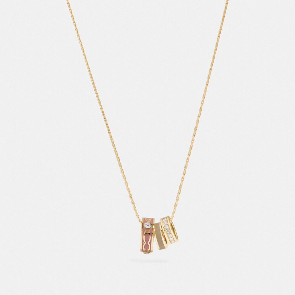 COACH 89252 - Signature Trio Necklace GOLD/DUSTY ROSE