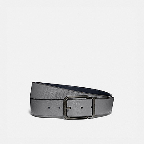 COACH 89276 Roller Buckle Cut To Size Reversible Belt, 38 Mm Washed Steel/Midnight