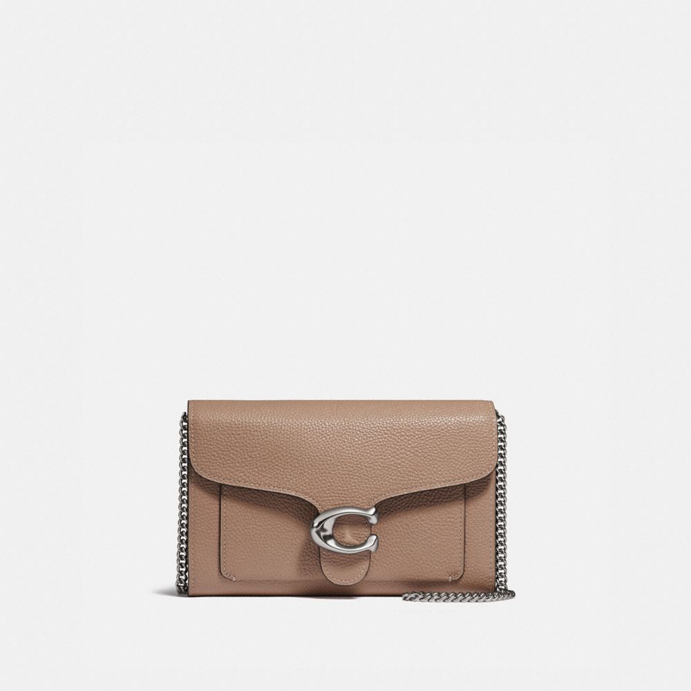 COACH 89364 TABBY CHAIN CLUTCH LH/TAUPE